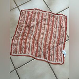 Ann Taylor Red and Cream Silk Scarf, 12 in Square